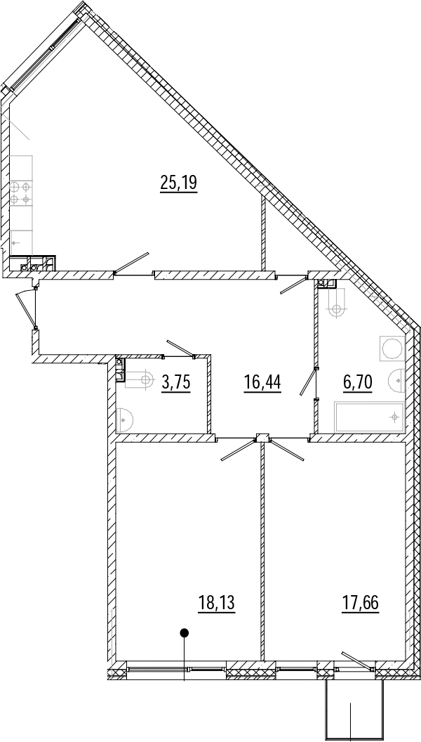 2-комнатная квартира 89.88 м², 3/9 эт., ЖК «Мануфактура James Beck»